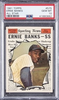 1961 Topps #575 Ernie Banks All-Star – PSA GEM MT 10